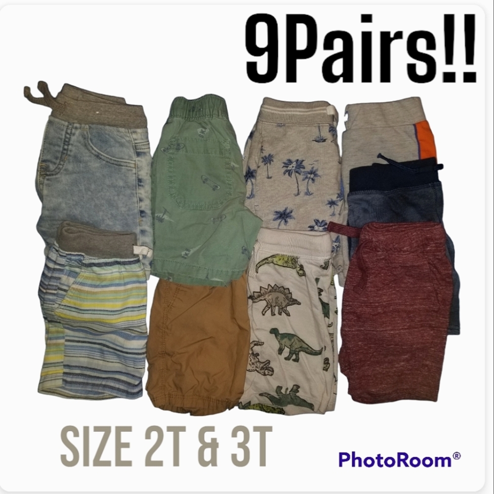 9pairs-BUNDLE OF TODDLER SHORTS